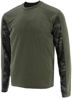 Caterpillar Unisex Camo Coolmax T-shirt met lange mouwen voor volwassenen (Nacht Camo) - maat S Bos Groen