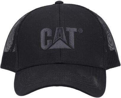 Caterpillar Verhoogd Logo Katoenen Unisex Volwassen Zwarte Baseball Caps