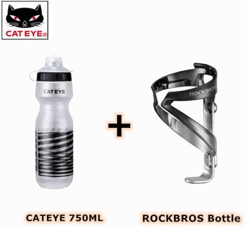 Cateye 750Ml Fietsen Waterflessen Fiets Draagbare Lekvrije Sport Drink Fles Ketel Squeeze Waterbottle Eu Reach Test 8801613 KR03-BS
