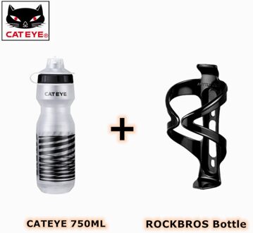 Cateye 750Ml Fietsen Waterflessen Fiets Draagbare Lekvrije Sport Drink Fles Ketel Squeeze Waterbottle Eu Reach Test 8801613 PVC1001BK