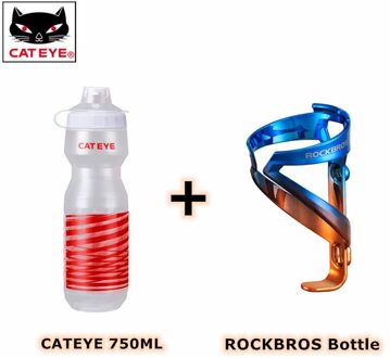 Cateye 750Ml Fietsen Waterflessen Fiets Draagbare Lekvrije Sport Drink Fles Ketel Squeeze Waterbottle Eu Reach Test 8801614 KR03-BC