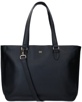 Cathy shopper/laptoptas 15.6 inch black grain