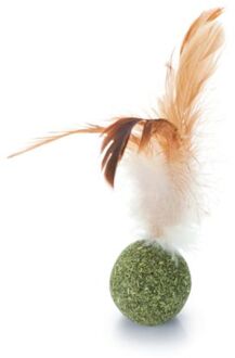 catnip bal met veren - kattenspeelgoed - 12 cm