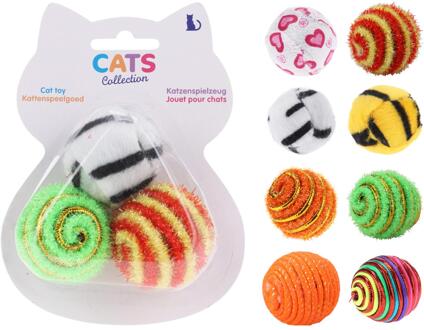 Cats Collection Kattenspeelgoed bal set 3sts verschillende
