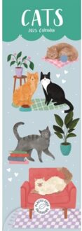 Cats Illustrated Slim Calendar 2025 - Calendars, Carousel