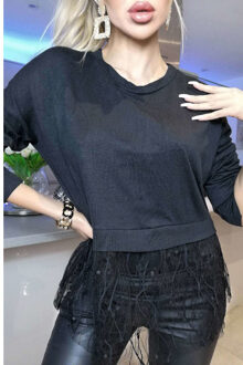 Catwalk Gemma delicate tulle netted top Zwart - One size