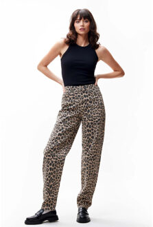 Catwalk Junkie 2402030032 barrel fit leopard jeans Taupe - 30-32