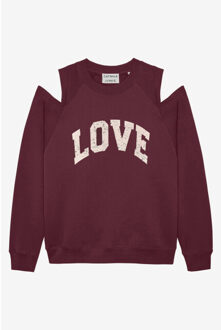 Catwalk Junkie 2503020608 graphic sweater with cut out Paars - 38