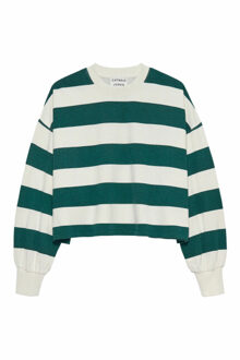 Catwalk Junkie 2601020404 oversized striped long sleeve - maat 34 Groen