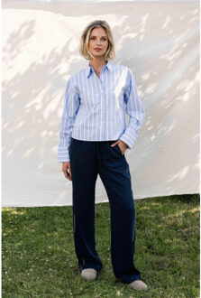 Catwalk Junkie 2601021604 striped blouse with elastic cuff Blauw - 38