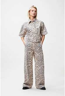 Catwalk Junkie 2601021610 tiger denim blouse - maat 38 Beige