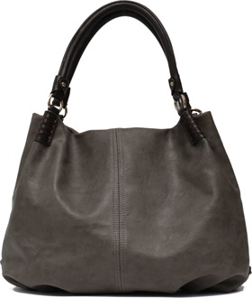 Causale Grote Vrouwen Pu Lederen Schoudertassen Effen Draad Hobo Vegan Lederen Tote Vrouwelijke Mode Handtassen Crossbody Tassen grijs