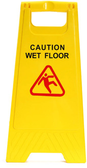 Caution Wet Floor Yellow Plastic A-Type Folding Safety Sign Slippery Both Sided Triangle Warning Tool Portable