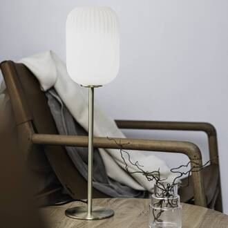 Cava tafellamp, messingkleurig, glas, hoogte 55 cm messing, opaal