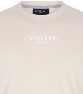Cavallaro Bari T-Shirt Logo Ecru Wit - S,M,L,XL,XXL