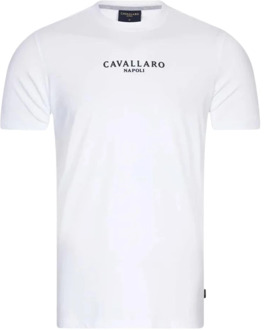 Cavallaro Bari t-shirts wit Cavallaro , White , Heren - 2Xl,Xl,L,M,S,3Xl