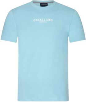 Cavallaro Blauwe Mandrio Tee T-shirt Cavallaro , Blue , Heren - 2Xl,L,S