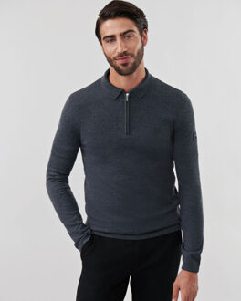 Cavallaro Cavallaro zip polo long sleeve - maat XL Grijs