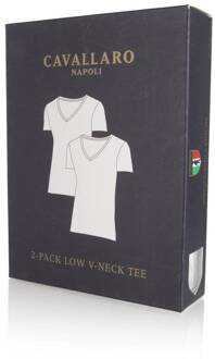 Cavallaro Heren Ondershirt - V-Neck Low 2-Pack - NOS/Basic T-Shirt (117999003-100000) - Maat L