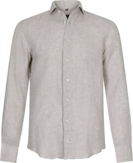 Cavallaro Napoli Cavallaro Firento Overhemd Linnen Greige Beige - 41