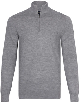 Cavallaro Slim Fit Grijze Half Zip Pullover Cavallaro , Gray , Heren - 2XL