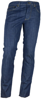 Cavalli Class Blauwe Denim Jeans met Geborduurd Patch Cavalli Class , Blue , Heren - Xl,S,Xs,M/L