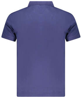 Cavalli Class Blauwe Katoenen Heren Poloshirt Paars