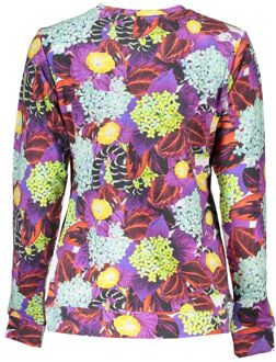 Cavalli Class Bloemenprint Crew Neck Sweatshirt Paars - XS