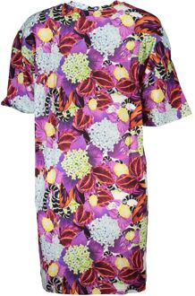 Cavalli Class Bloemmotief Mini T-shirt Jurk Ca26767 - maat Paars