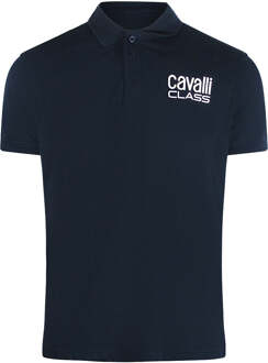 Cavalli Class Bold Logo Marineblauw Poloshirt Navy - XL