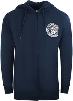 Cavalli Class Cavalli-klasse marineblauwe hoodie met rits en grote cirkel Navy