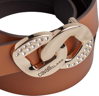 Cavalli Class Dames Omkeerbare Riem met Verwijderbare Gesp CCBT0021 Bruin