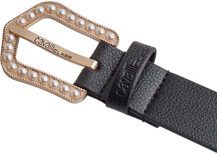 Cavalli Class Damesriem met Parelslot CCBT0023 Zwart - 95 cm