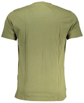 Cavalli Class Dappere Zwarte Logo Groene T-Shirt