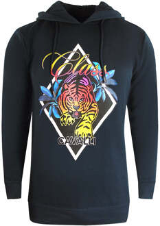 Cavalli Class Diamond Tiger Design zwarte hoodie - maat 2XL