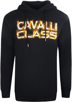 Cavalli Class Fire-logo zwarte hoodie - maat 2XL