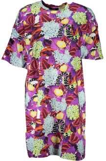 Cavalli Class Florale Print Zijde Mini Jurk Paars - XS