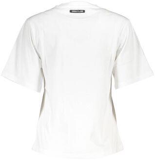 Cavalli Class Geprinte Katoenen T-shirt Wit