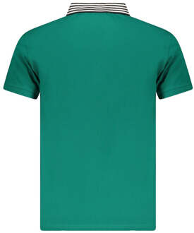 Cavalli Class Groene Katoenen Heren Polo Shirt - maat M Groenblauw