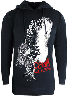 Cavalli Class grote zwarte hoodie met tijgerlogo - maat L