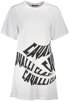 Cavalli Class Korte Mouwen T-shirt Jurk Wit