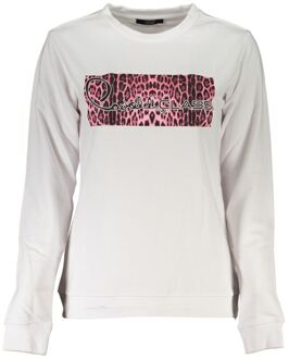 Cavalli Class Leopardprint Sweatshirt Lange Mouwen Ronde Hals - maat M Wit