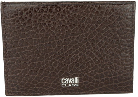 Cavalli Class Leren Kaarthouder Empire Stijl Cavalli Class , Brown , Heren - ONE Size