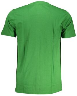 Cavalli Class Leren T-shirt met Luipaardprint Casual Stijl - maat L Groen