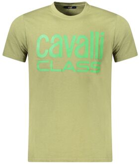 Cavalli Class Logo T-shirt - maat L Salie Groen