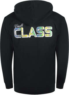 Cavalli Class Opvallend Bloemenlogo Zwarte Hoodie Met Rits - maat