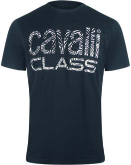 Cavalli Class Opvallend Zebraprint Marineblauw T-shirt - maat M Navy