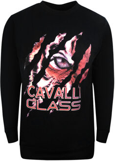 Cavalli Class Peeking Tiger Design zwart sweatshirt - 2XL