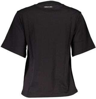 Cavalli Class Roses Luipaardprint Graphic Tee Zwart