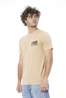 Cavalli Class T-shirt Beige Logo Tee Ca24369 - maat Bruin